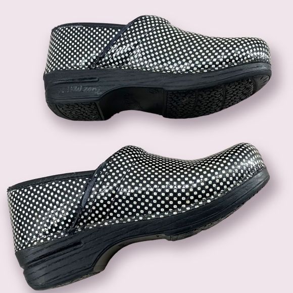 Dansko Patent Polka Dot Mules 38 - Picture 7 of 9